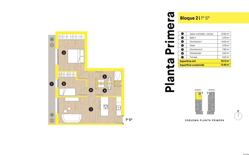 APARTAMENTO DE 2 HABITACIONES CON 2 BAÑOS. PLAZA DE PARKING SUBTERRÁNEO CON TRASTERO. PISCINA COMUNITARIA